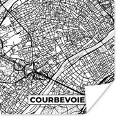 Poster Stadskaart - Courbevoie - Plattegrond - Kaart - Frankrijk - Zwart wit - 30x30 cm
