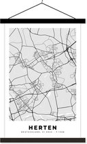 Posterhanger incl. Poster 40x60 cm - Schoolplaat - Kaart - Stadskaart - Duitsland - Herten - Plattegrond - Textielposter - Zwarte latten - Plattegrond