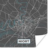 Poster Plattegrond - Stadskaart - Kaart - Niort - Frankrijk - 30x30 cm
