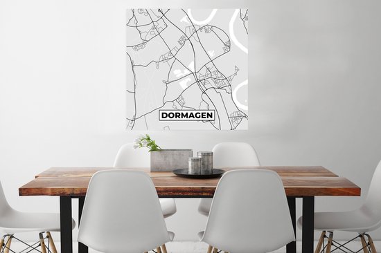 Poster Carte - Allemagne - Dormagen - Plan de la ville - Carte - 75x75 cm