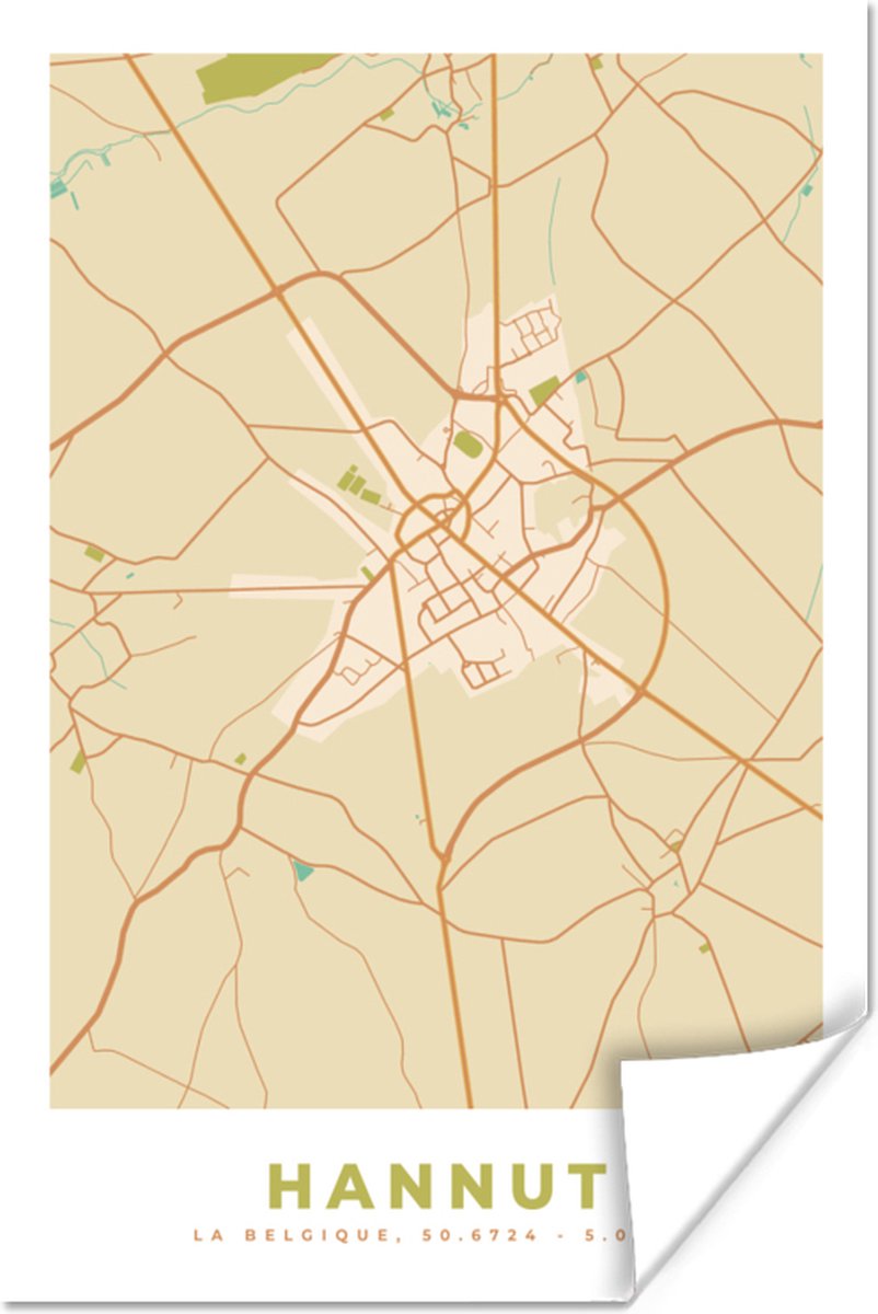 poster-carte-belgi-hannut-carte-plan-de-ville-20x30-cm-bol