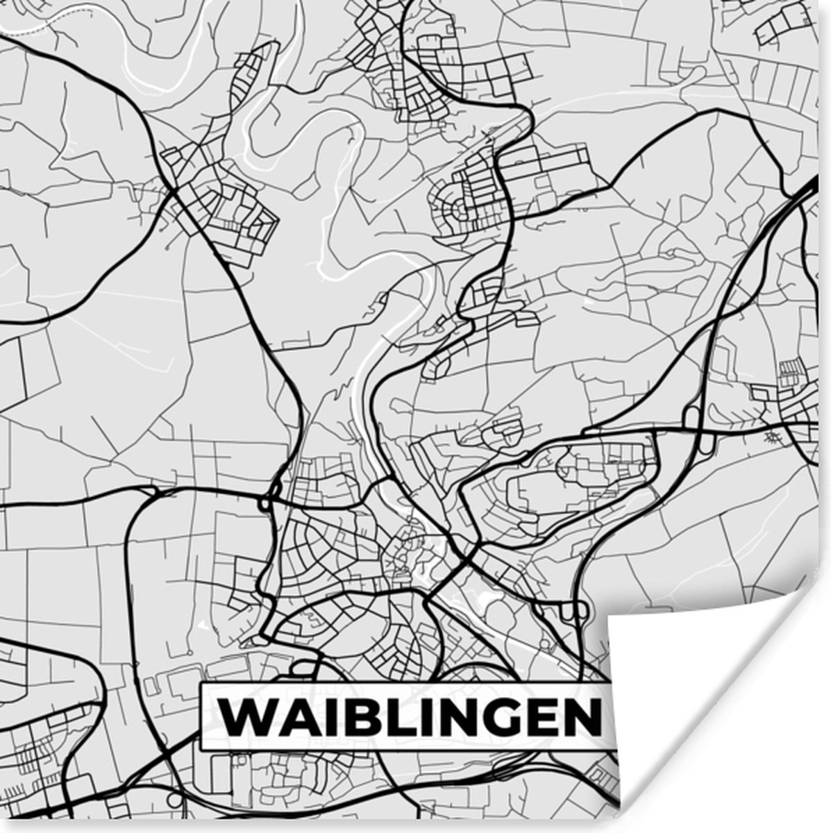 Waiblingen Map Poster Kaart - Waiblingen - Duitsland - Stadskaart - Plattegrond ...