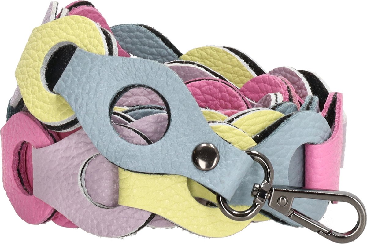 Charm London Anna Schouderband - 100% Leer - Leren Tas - Multi pastel