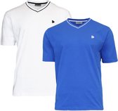 2-Pack Donnay T-shirt - sportshirt - V-Hals shirt - Heren - Maat XL - White&Royal blue