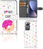 Smartphone Hoesje Xiaomi 12 | 12X Bookcase met Quotes Donut Cadeautjes voor Meisjes