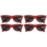 4x stuks zonnebril rood - UV400 bescherming - Zonnebrillen voor dames/heren
