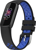 By Qubix - Geschikt voor fitbit luxe bandje - Siliconen sportbandje - Maat: Large - Zwart + blauw Smartwatchbandje horlogeband polsband Armband Strap