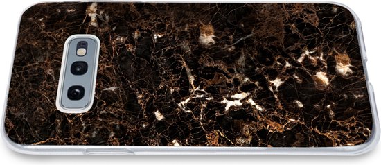 Coque Samsung Galaxy S10e - Marbre - Zwart - Or - Siliconen