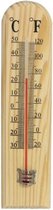 Binnen/buiten thermometer hout 20 x 5 cm - Binnen/buitenthermometers