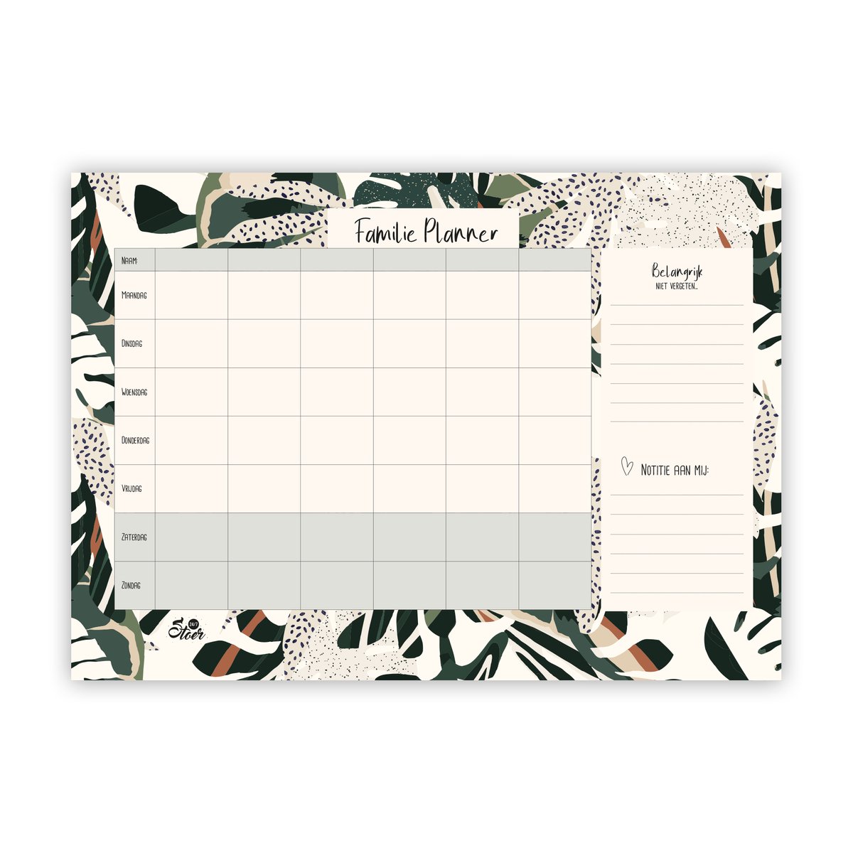 24/7 Stoer Familieplanner Leaf - A4