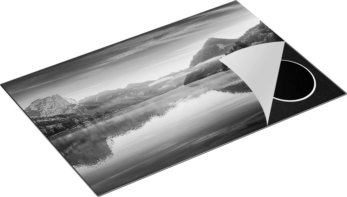 Chefcare Inductie Beschermer Meer in de Bergen - Zwart Wit - 81,6x52,7 cm - Afdekplaat Inductie - Kookplaat Beschermer - Inductie Mat