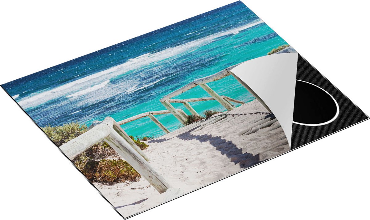 Chefcare Inductie Beschermer Voetpad in Duinen met Ruige Zee - 65x50 cm - Afdekplaat Inductie - Kookplaat Beschermer - Inductie Mat