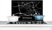 Spatscherm keuken 60x40 cm - Kookplaat achterwand Rotterdam - Kaart - Stadskaart - Plattegrond - Muurbeschermer - Spatwand fornuis - Hoogwaardig aluminium