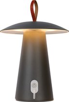 Lucide LA DONNA - Oplaadbare Tafellamp Binnen/Buiten - Accu/Batterij - Ø 19,7 cm - LED Dimb. - 1x2W 2700K - IP54 - 3 StepDim - Antraciet