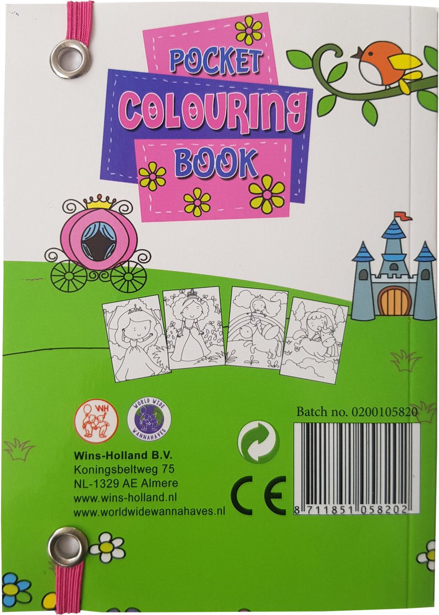 Pocket Kleurboek Prinsessen 'Pocket Colouring Book' bol