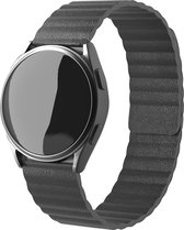 Strap-it Magnetisch leren loop bandje - geschikt voor Samsung Galaxy Watch Active / Active2 40 & 44mm / Galaxy Watch 3 41mm / Galaxy Watch 1 42mm / Gear Sport - grijs