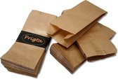 Prigta - Papieren zakjes - met zijvouw - 1 pond - 100 stuks -  bruin - 13x8x26cm / fruitzakken