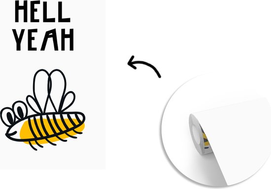 Illustration pour enfants avec la citation `` Hell yeah '' et une à 200x300 cm