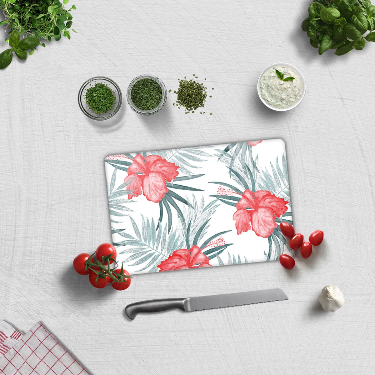 Exotisch PatroonTempered GlasSnijplank 20cm × 30cm - Glassnijplank