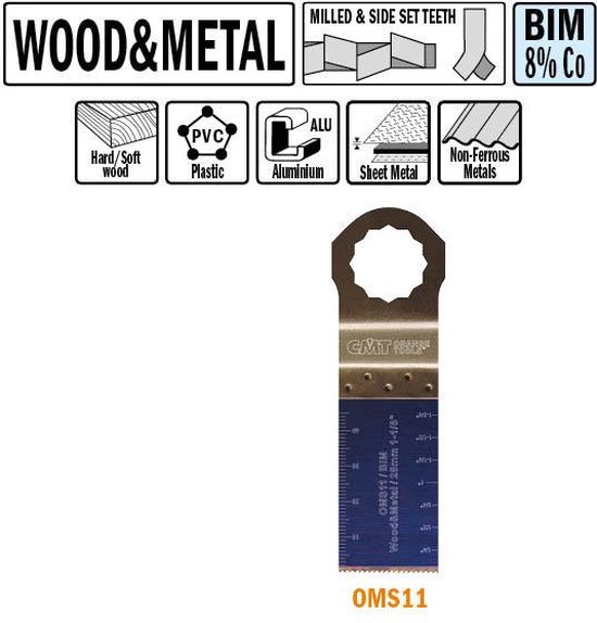 CMT - Multitoolzaagblad voor hout en metaal, 28mm - Multitool machine accessoires - Zagen - Hout - 5 Stuk(s)