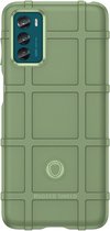 Motorola Moto G42 Hoesje - Rugged Shield TPU Gelcase - Groen - GSM Hoesje - Telefoonhoesje Geschikt Voor Motorola Moto G42