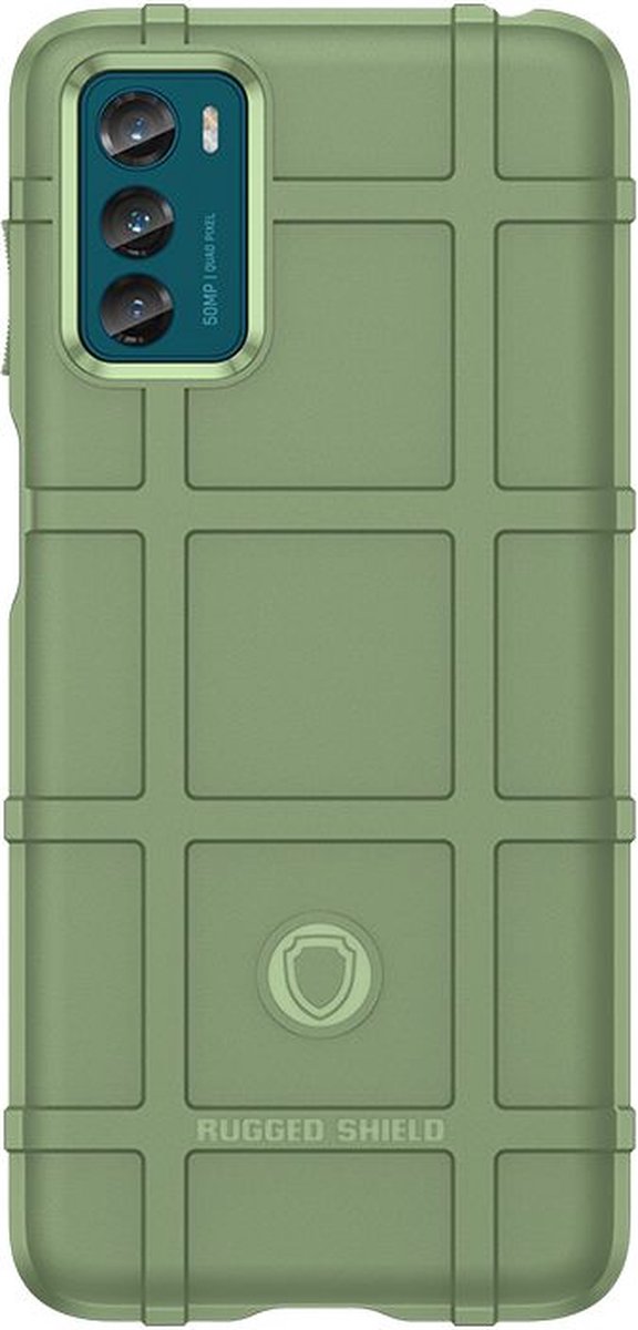 MobyDefend Hoesje - Geschikt voor Motorola Moto G42 - Rugged Shield TPU Backcover - Groen