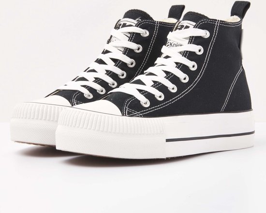 British Knights - Kaya Mid Dames Sneakers Hoog - Maat 41 - Zwart - Katoen - Vrouwen Schoenen