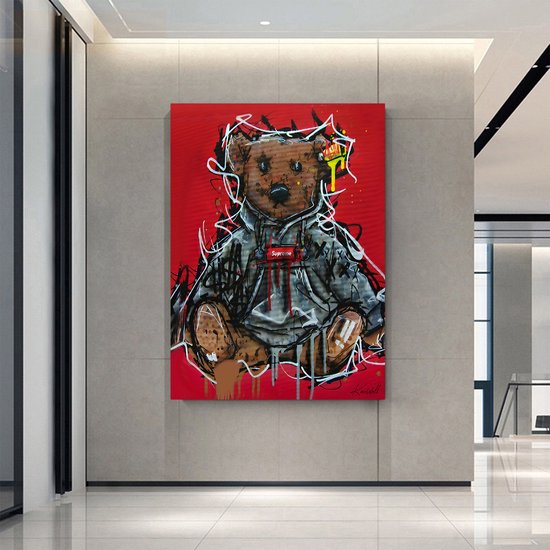 Luxe Plexiglas Schilderij Supreme Teddy | 60x90 | Woonkamer | Slaapkamer | Kantoor | Muziek | Design | Art | Modern | ** 5MM DIK**