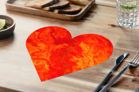 Napperons de table - Sets de table - Napperons coeur - Peinture - Oranje - Abstrait - Motifs - 10 pièces