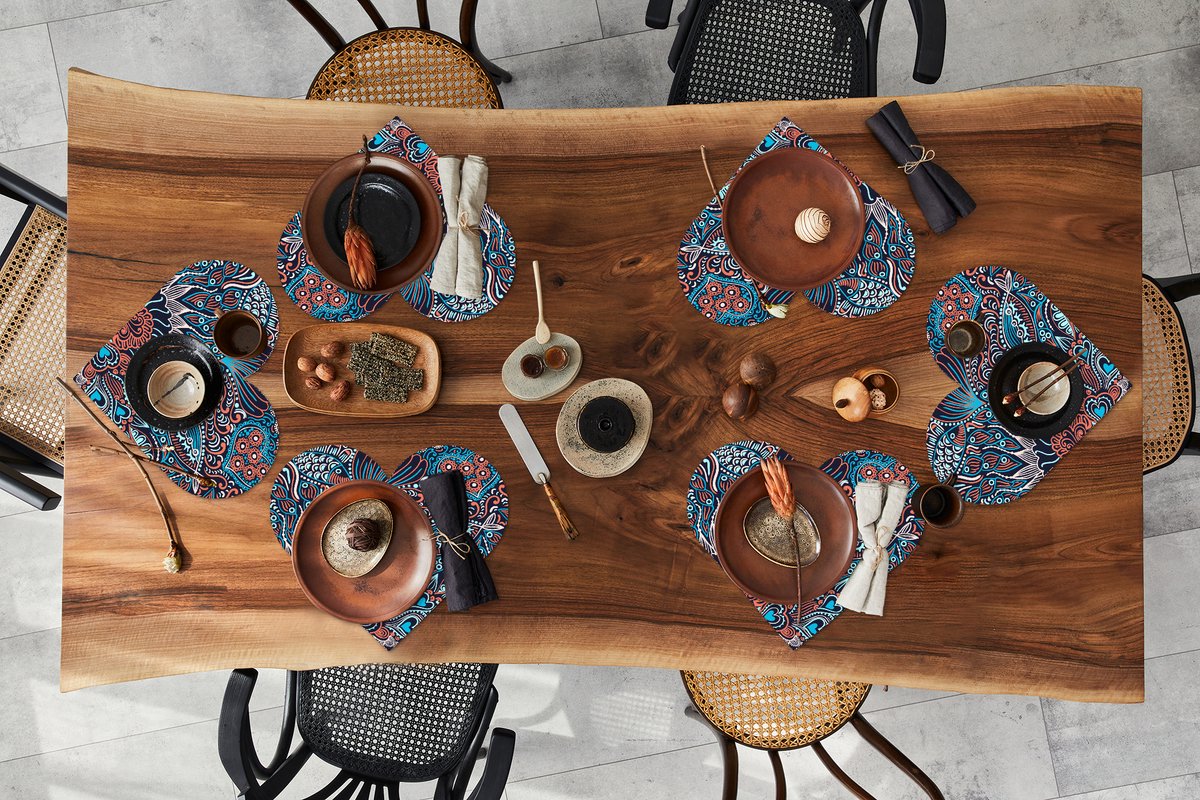 Onderleggers - Placemats - Placemats hartje - Vis - Koraal - Onderwater - Abstract - Patroon - 6 stuks