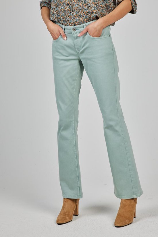 DIDI Dames Flared coloured denim pants - licht groen maat 38 | bol.com