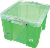 Really Useful Box 35 liter transparant groen