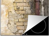 KitchenYeah® Inductie beschermer 70x52 cm - Muur - Stenen - Regenpijp - Beton print - Kookplaataccessoires - Afdekplaat voor kookplaat - Inductiebeschermer - Inductiemat - Inductieplaat mat