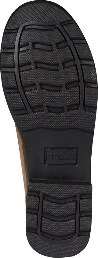 Bruine laarszool met profiel en Horka logo.