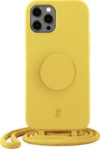 Just Elegance x PopSockets Telefoonhoesje met Telefoonbutton [telefoon accessoires] voor Apple iPhone 12/12 Pro - Geel