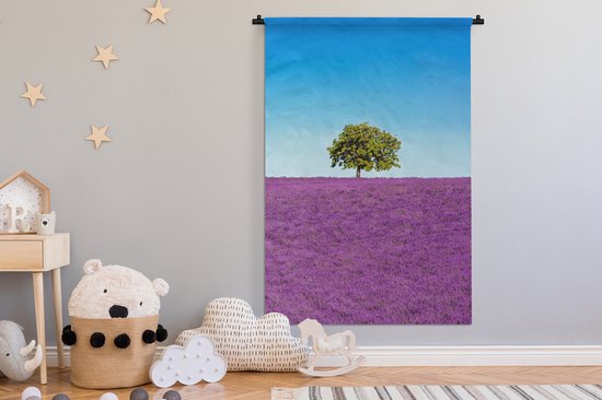 Tapisserie - Toile murale - Arbre - Violet - Ciel - Lavande - 120x180 cm - Tapisserie