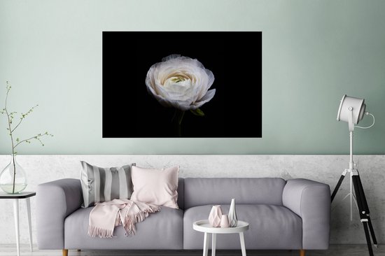 Affiche Bloem - Zwart - Wit - 120x80 cm