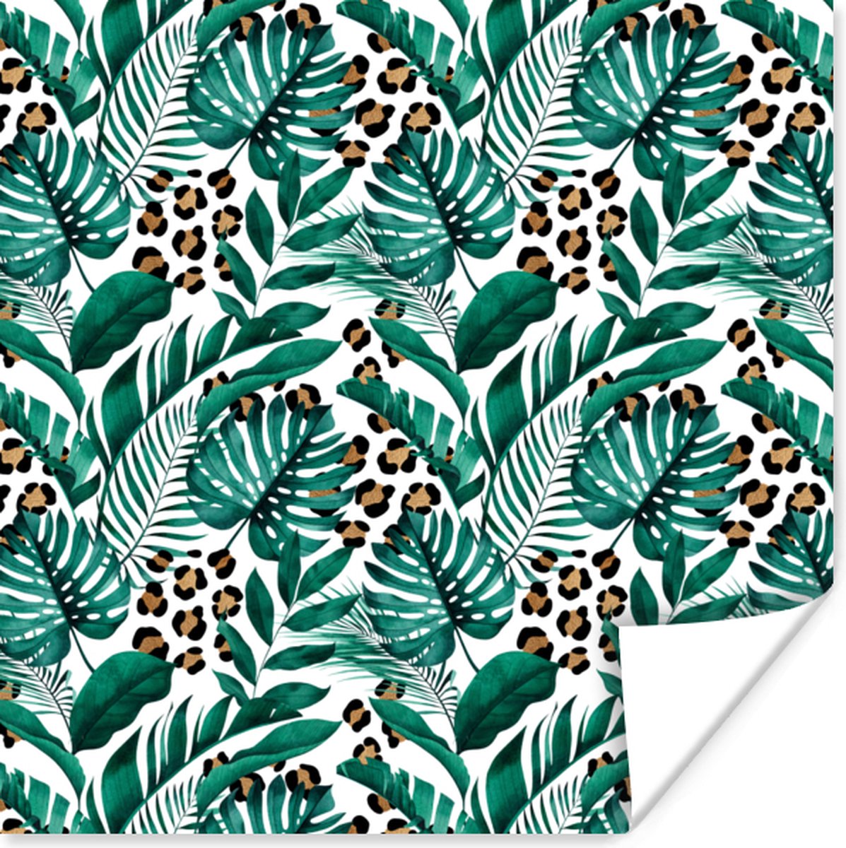 Poster Bladeren - Tropisch - Jungle - 75x75 cm