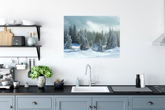 Affiche Forêt - Neige - Hiver - 80x60 cm