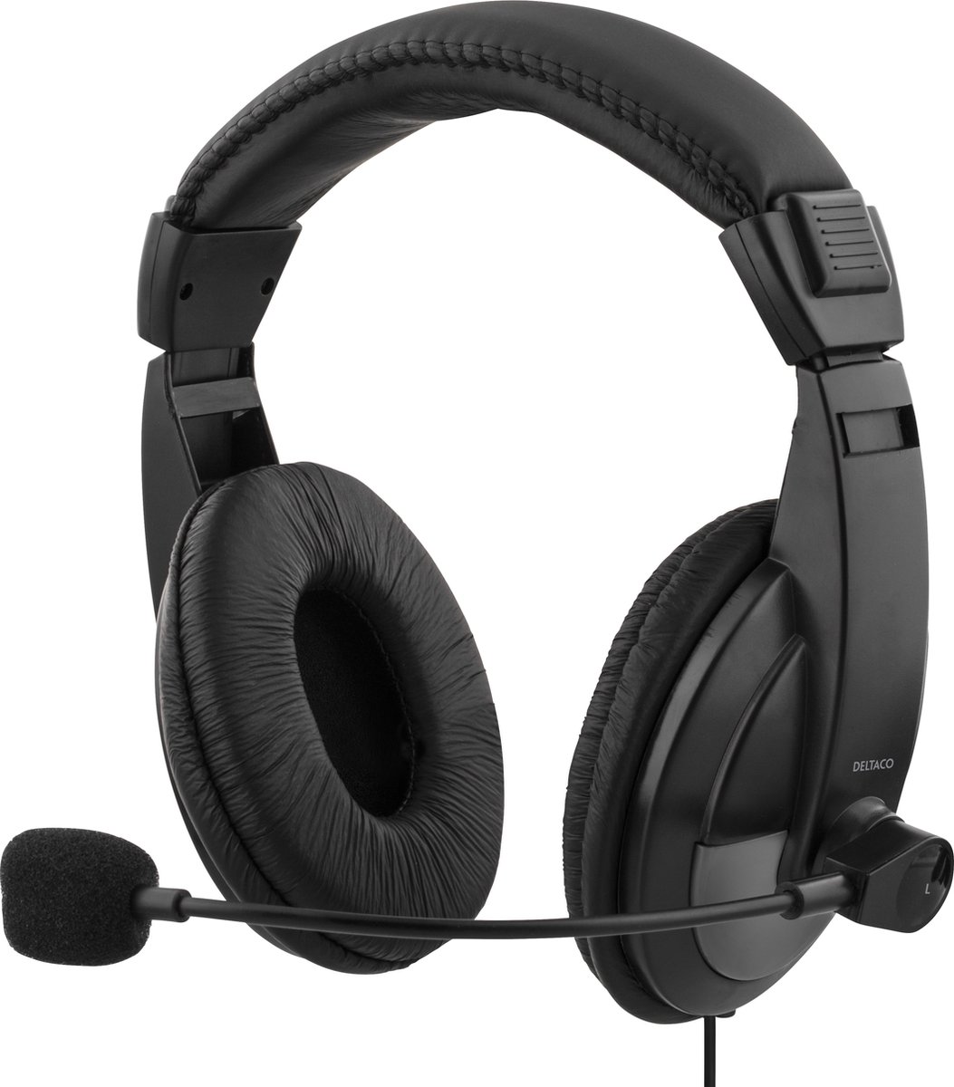 Deltaco HL-57 - Over-Ear Stereo Headset - USB - Microfoon - Zwart