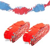 Set van 3x stuks rood-wit-blauwe versiering crepe-papier feestslingers van 24 meter - Holland/Nederland/USA