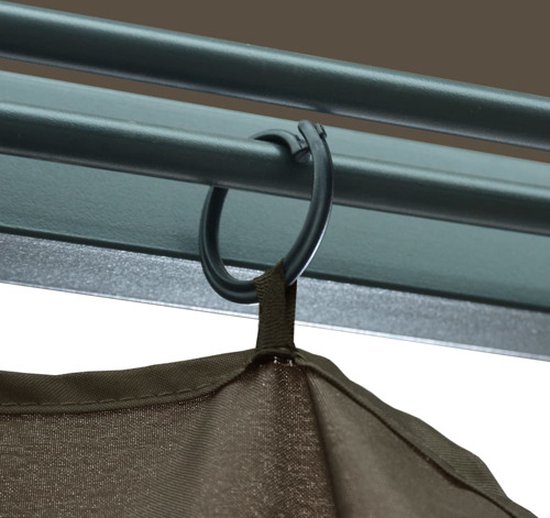 vidaXL Tonnelle avec rideau 400x300 cm Aluminium Taupe