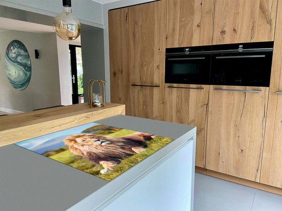 Chefcare Inductie Beschermer Leeuw - 78x78 cm - Afdekplaat Inductie - Kookplaat Beschermer - Inductie Mat