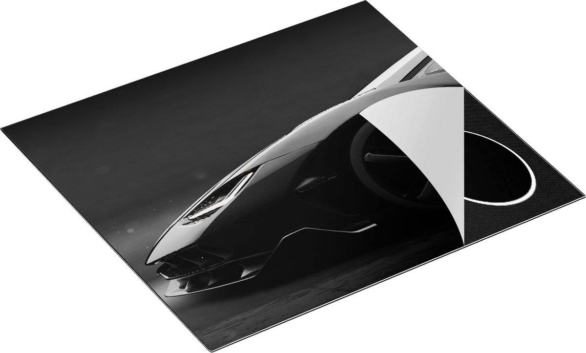 Chefcare Inductie Beschermer Zijaanzicht Zwarte Sportwagen Auto - 59x51 cm - Afdekplaat Inductie - Kookplaat Beschermer - Inductie Mat