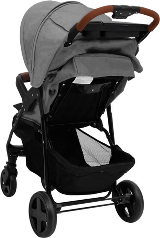 vidaXL - Kinderwagen - 2-in-1 - staal - lichtgrijs - vidaXL - €112,99