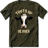 T-Shirt Knaller T-Shirt|Trots op de boer / Boerenprotest / Steun de boer|Heren / Dames Kleding shirt Koe|Kleur Groen|Maat S