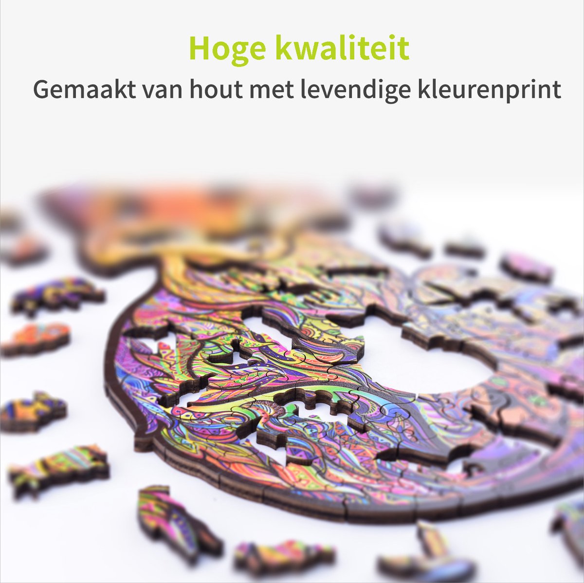ACROPAQ Houten puzzel vos – 200 stukjes – A3 formaat (420 x 297 mm) – Houten legpuzzel dieren voor kinderen en volwassenen — cadeau in Spellen & Speelgoed - foto 5