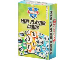 Mini speelkaarten - voetbal thema - 6 x 4 cm - in doosje - kaartspel - spelletjes - kleine kaartspelletjes