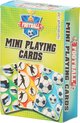 Afbeelding van het spelletje Mini voetbal thema speelkaarten 6 x 4 cm in doosje van karton - Handig formaatje kleine kaartspelletjes