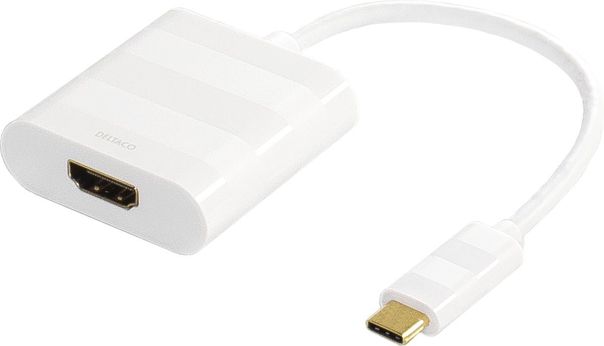 Deltaco USBC-HDMI - USB-C naar HDMI Adapter - DCI 4K / UltraHD - Wit